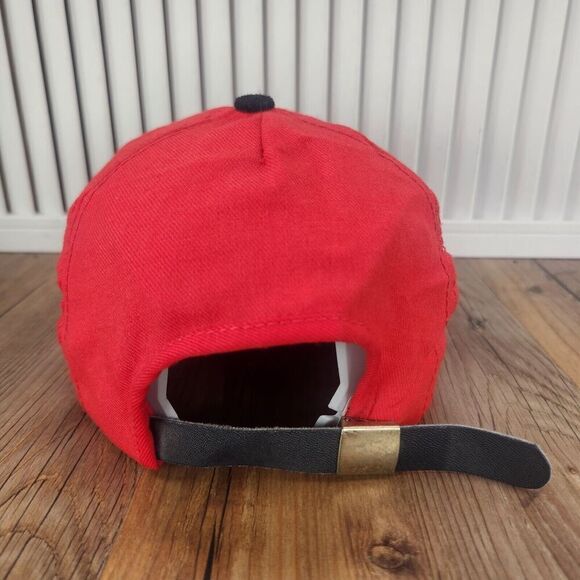 VTG Firestone Leader In The Field Strapback Hat Cap Red Black Tractors Farm USA - Picture 5 of 11